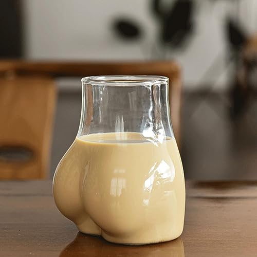 Körperförmige Glasbecher | Lustige Hintern Kaffeebecher | Arsch-Cocktailglas | Transparente Kaffeetasse Aus Borosilikatglas | Kreativer Hintern-Becher Für Zuhause, Bar, Par, 450ml von Benares