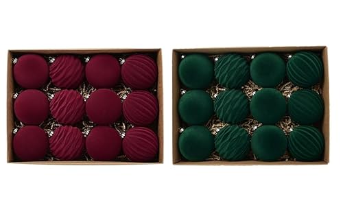 Weihnachtsbaumkugeln - Weihnachtskugeln Samt | Beflockte Weihnachtskugeln Set | Christbaumkugeln Samtbezug Weihnachten Deko Für Verlobungen, Jubiläen, Weihnachtsfeiern, Hochzeiten von Benares