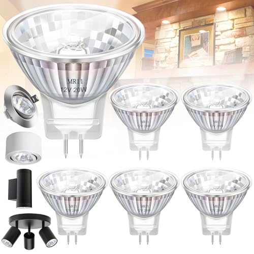 Benaton 6 Stück MR11 Halogen 20W 2 Pin Dimmbar, Energieeinsparung Halogenlampe Dimmbar, Halogen GU4 12V 20W Mit Glasabdeckung, 35 x 35 mm Halogen Leuchtmittel, 120° Warmweiß 2700K Halogen Leuchtmittel Benaton 6 Stück MR11 Halogen 20W 2 Pin Dimmbar, Energieeinsparung Halogenlampe Dimmbar, Halogen GU4 12V 20W Mit Glasabdeckung, 35 x 35 mm Halogen Leuchtmittel, 120° Warmweiß 2700K Halogen Leuchtmittel von Benaton