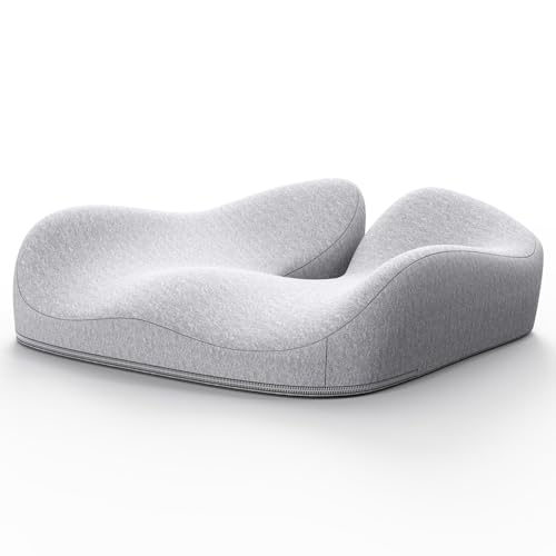 Benazcap Orthopädisches Sitzkissen für Bürostuhl, Rollstuhl, Autositz, Ergonomisches Memory-Schaum Sitzkissen zur Schmerzlinderung, Grau von Benazcap