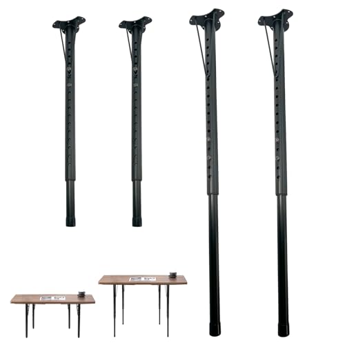 Benbuoo Verstellbare Metall-Tischbeine, 53,8–88,9 cm Höhe, 4 Stück, robuste Teleskop-Schreibtischbeine für Esszimmer, Büro, Klassenzimmer, Konsole, Arbeitstisch, DIY-Möbelprojekte von Benbuoo