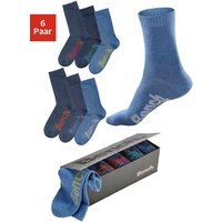 Bench. Socken, (Box, 6 Paar), mit verschiedenfarbigen Logos von Bench.