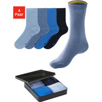 Bench. Basicsocken, (Dose, 4 Paar), mit farbigen Innenbündchen von Bench.