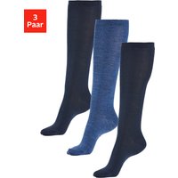 Bench. Kniestrümpfe, (Packung, 3 Paar), Damenkniestrümpfe mit wärmender Wolle von Bench.