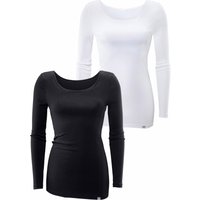 Bench. Langarmshirt "aus feiner Rippware" 2er-Pack, aus weicher Baumwoll-Qualität von Bench.