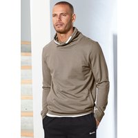 Bench. Loungewear Sweatshirt, mit großem Stehkragen aus einer Baumwollmischung von Bench. Loungewear