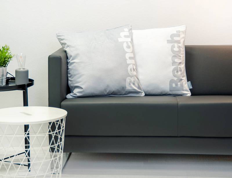 home24 Kissenhülle Grau/Grau 50 x 50cm Microfaser von home24