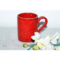 Kaffeebecher Rot Tasse Getöpfert Kaffeetasse Teetasse von BendelartShop