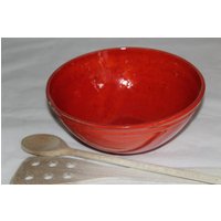 Rote Salatschüssel Mittlere Schale Keramik Getöpfert von BendelartShop