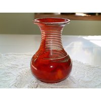 Vase Keramik Rote Blumenvase Getöpfert Handarbeit von BendelartShop