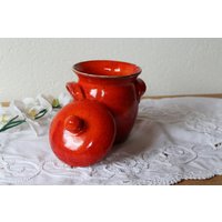 Vorratstopf Tontopf Groß Rote Keramik Getöpfert von BendelartShop