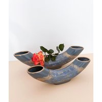 Röhrenvasen-Set Palladium | Vase 2-Teilig Keramik Getöpfert Dekovase Handgemacht & Handbemalt Designer Stück Moderne von Bendenise