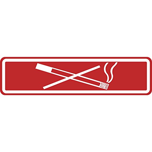 Hinweisschild Rauchverbot | Symbol: Rauchen verboten | selbstklebend | 200x48 mm | signal-rot | 1 Stück von Bender