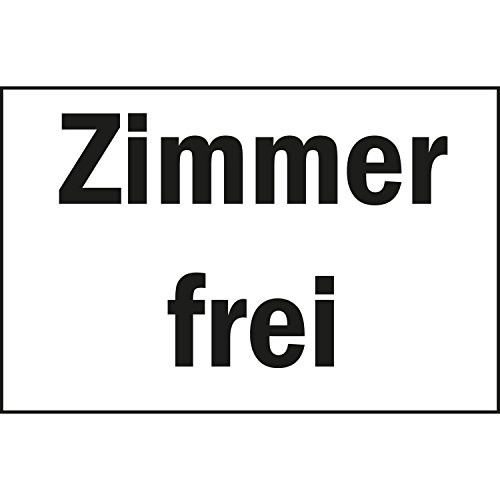 Hinweisschild "Zimmer Frei" | 250x150 mm | weiß/schwarz | 1 Stück von Bender