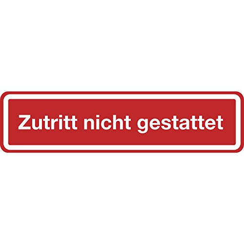 Hinweisschild "Zutritt nicht gestattet" | selbstklebend | 200x48 mm | signal-rot | 1 Stück von Bender