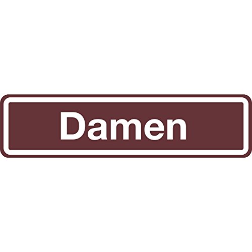 Türschild "Damen" | selbstklebend | 200x48 mm | dunkel-braun | 1 Stück von Bender