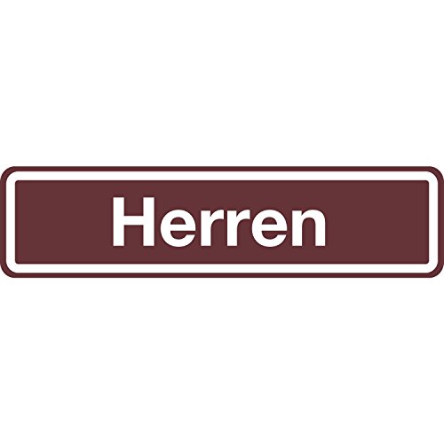 Türschild "Herren" | selbstklebend | 200x48 mm | dunkel-braun | 1 Stück von Bender