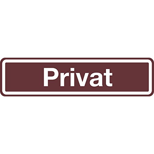 Türschild "Privat" | selbstklebend | 200x48 mm | dunkel-braun | 1 Stück von Bender