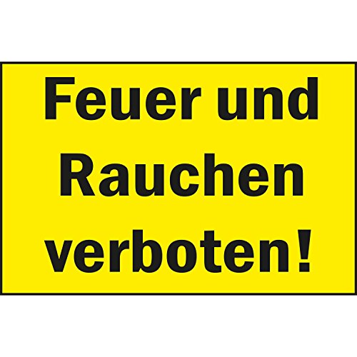 Verbotsschild "Feuer und Rauchen verboten!" | 300x200 mm | gelb/schwarz | 1 Stück von Bender