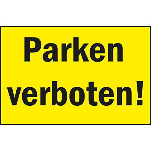 Verbotsschild "Parken verboten!" | 300x200 mm | gelb/schwarz | 1 Stück von Bender