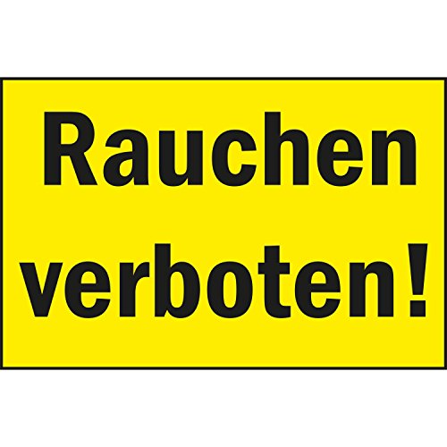 Verbotsschild "Rauchen verboten!" | 250x150 mm | gelb/schwarz | 1 Stück von Bender