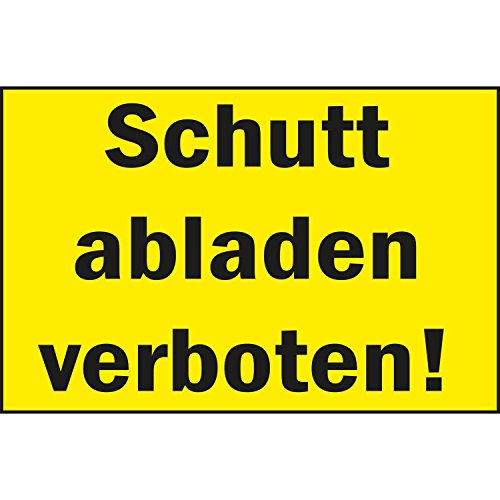 Verbotsschild "Schutt abladen verboten!" | 250x150 mm | gelb/schwarz | 1 Stück von Bender