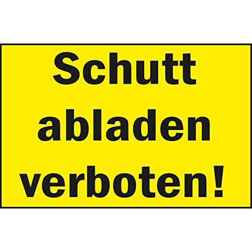 Verbotsschild "Schutt abladen verboten!" | 300x200 mm | gelb/schwarz | 1 Stück von Bender