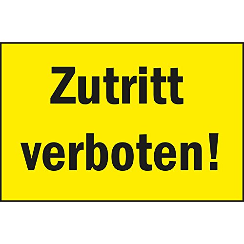 Verbotsschild "Zutritt verboten!" | 250x150 mm | gelb/schwarz | 1 Stück von Bender