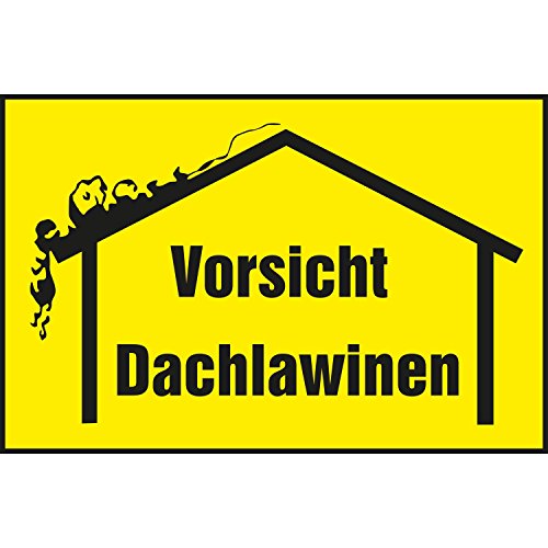 Warnschild "Vorsicht Dachlawinen" | 300x200 mm | gelb/schwarz | 1 Stück von Bender