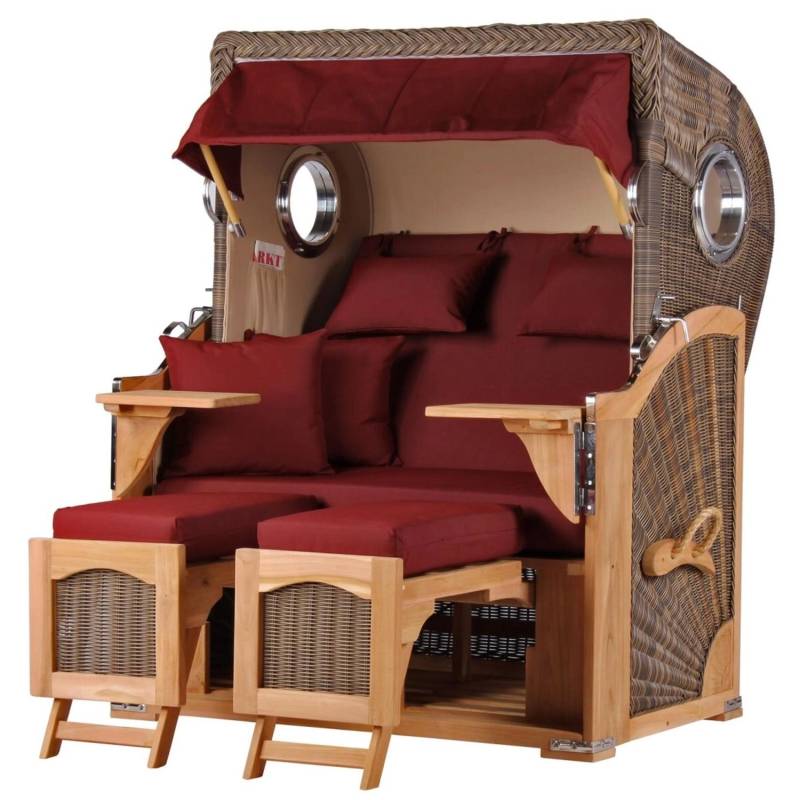 bene living Strandkorb Komplettset Ammersee Teak Bullauge PE Grau Modell 550 bene living Strandkorb Komplettset Ammersee Teak Bullauge PE Grau Modell 550 von Bene Living