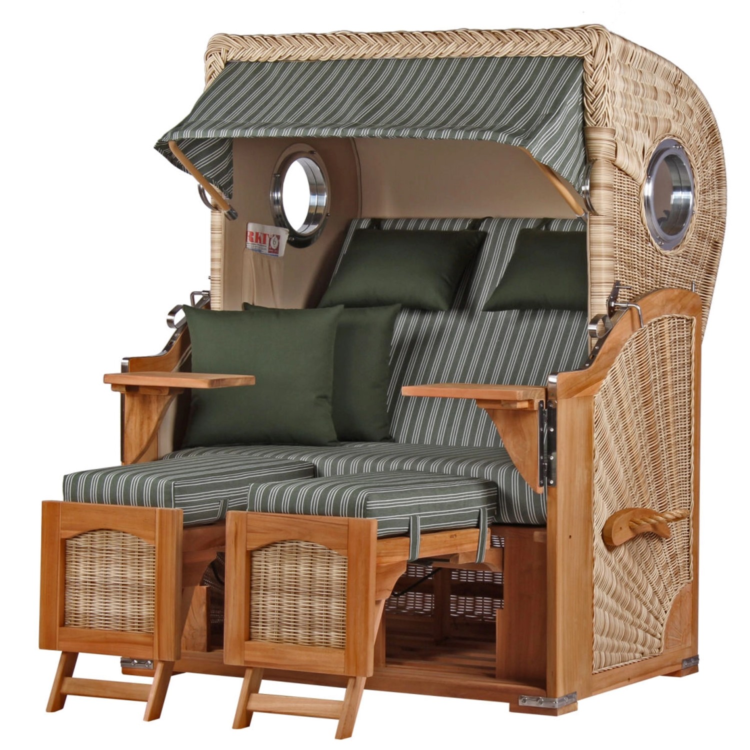 bene living Strandkorb Komplettset Ammersee Teak Bullauge PE Shell Modell 504 bene living Strandkorb Komplettset Ammersee Teak Bullauge PE Shell Modell 504 von Bene Living