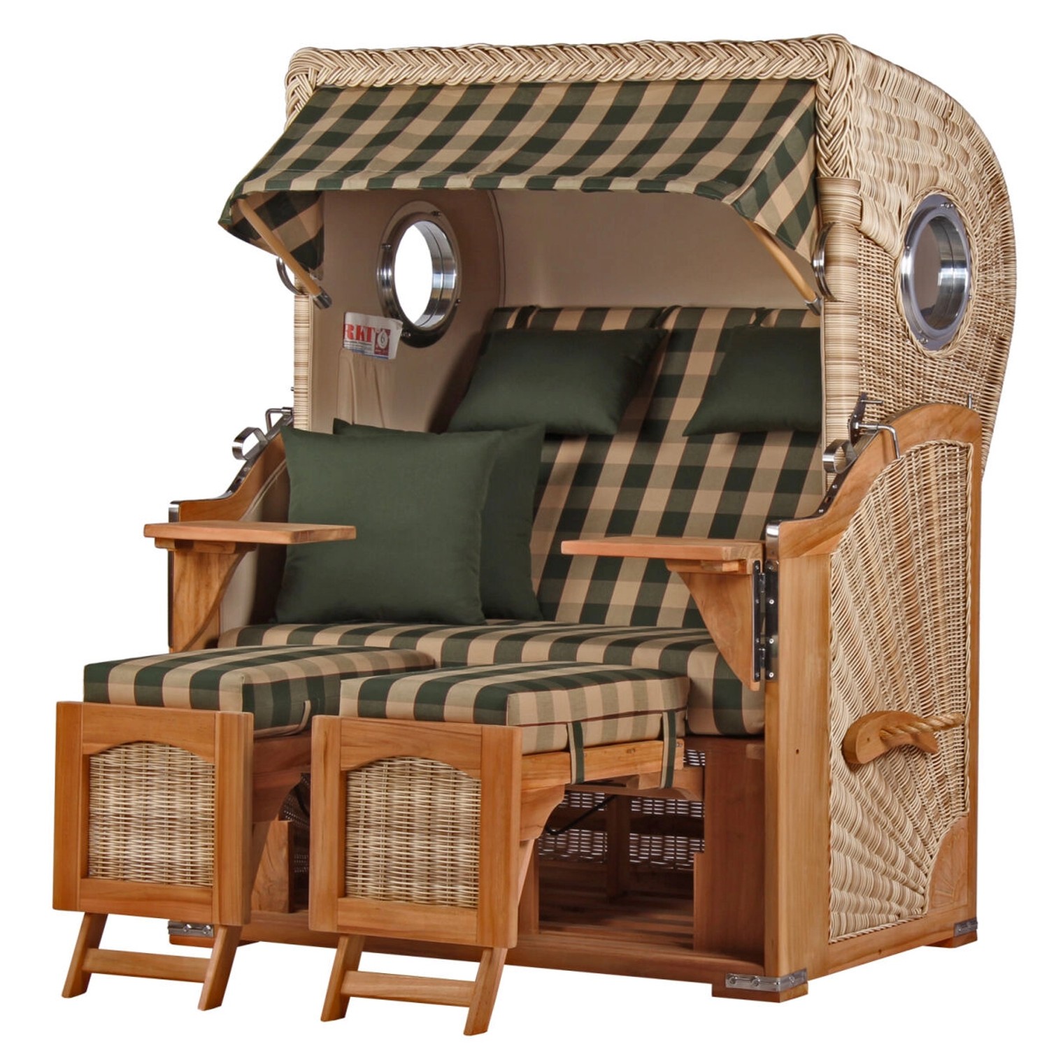 bene living Strandkorb Komplettset Ammersee Teak Bullauge PE Shell Modell 506 bene living Strandkorb Komplettset Ammersee Teak Bullauge PE Shell Modell 506 von Bene Living