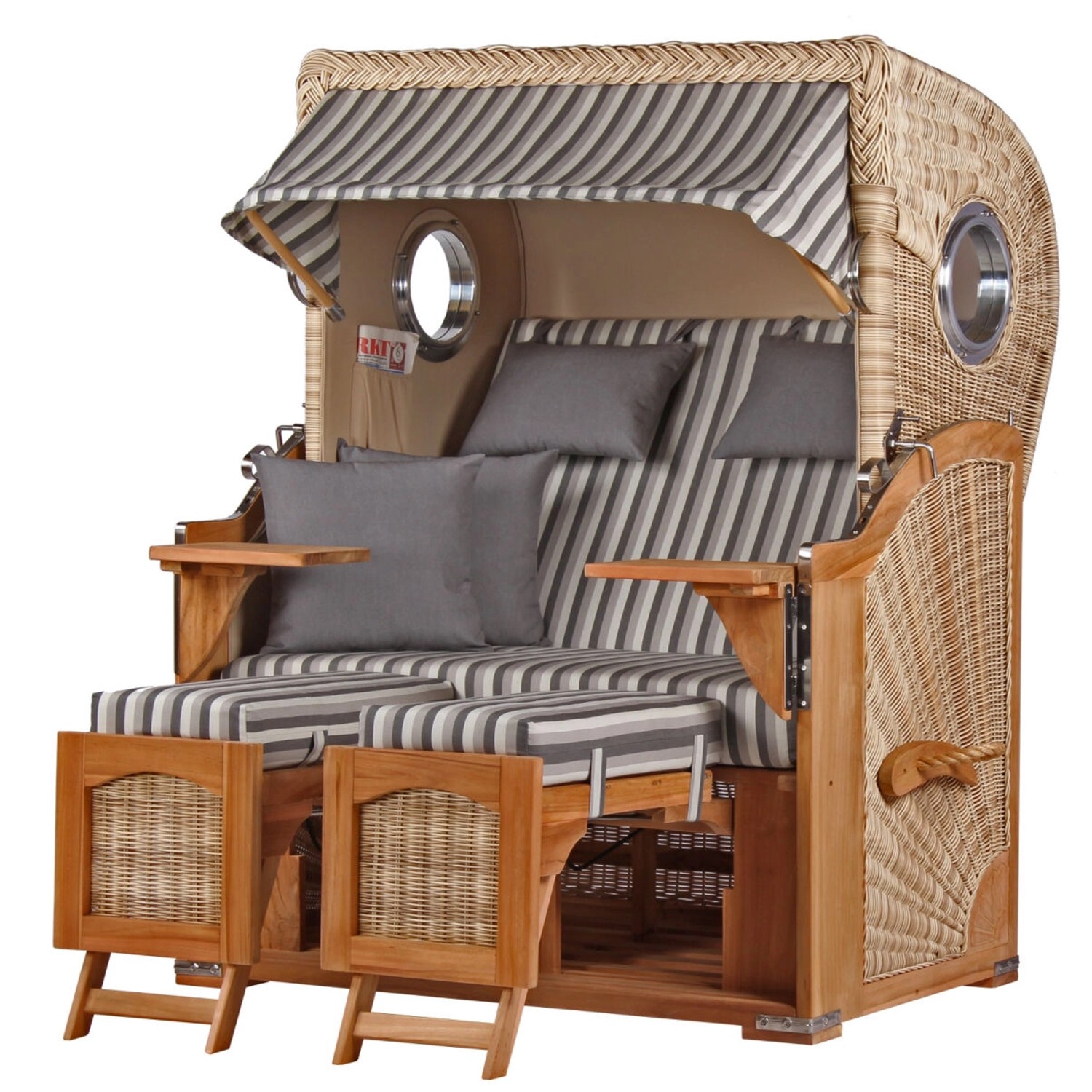 bene living Strandkorb Komplettset Ammersee Teak Bullauge PE Shell Modell 545 bene living Strandkorb Komplettset Ammersee Teak Bullauge PE Shell Modell 545 von Bene Living