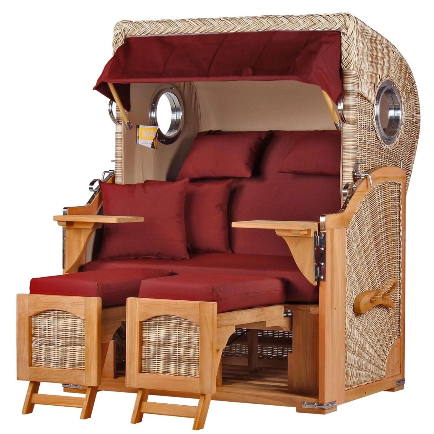 bene living Strandkorb Komplettset Ammersee Teak Bullauge PE Shell Modell 550 bene living Strandkorb Komplettset Ammersee Teak Bullauge PE Shell Modell 550 von Bene Living