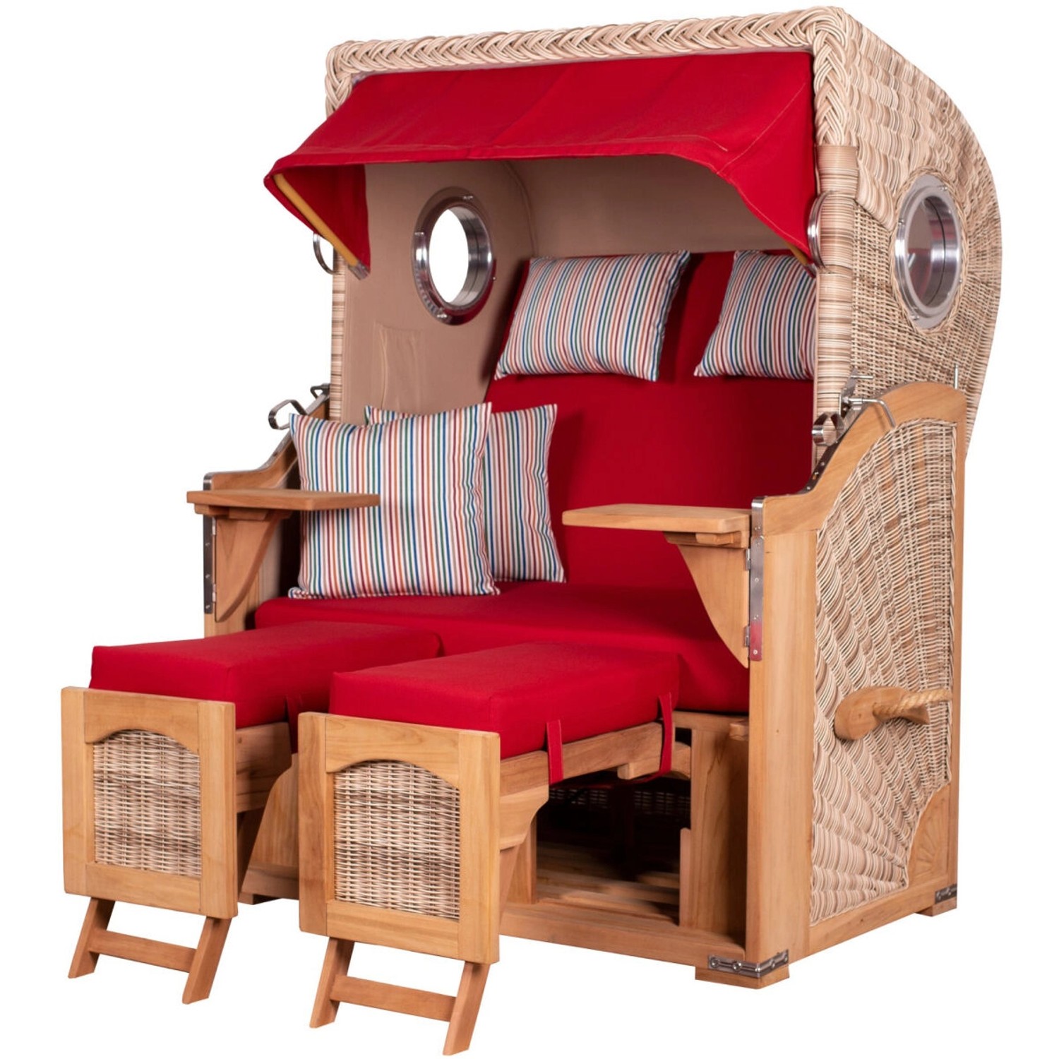 bene living Strandkorb Komplettset Ammersee Teak Bullauge PE Shell Modell 585 bene living Strandkorb Komplettset Ammersee Teak Bullauge PE Shell Modell 585 von Bene Living