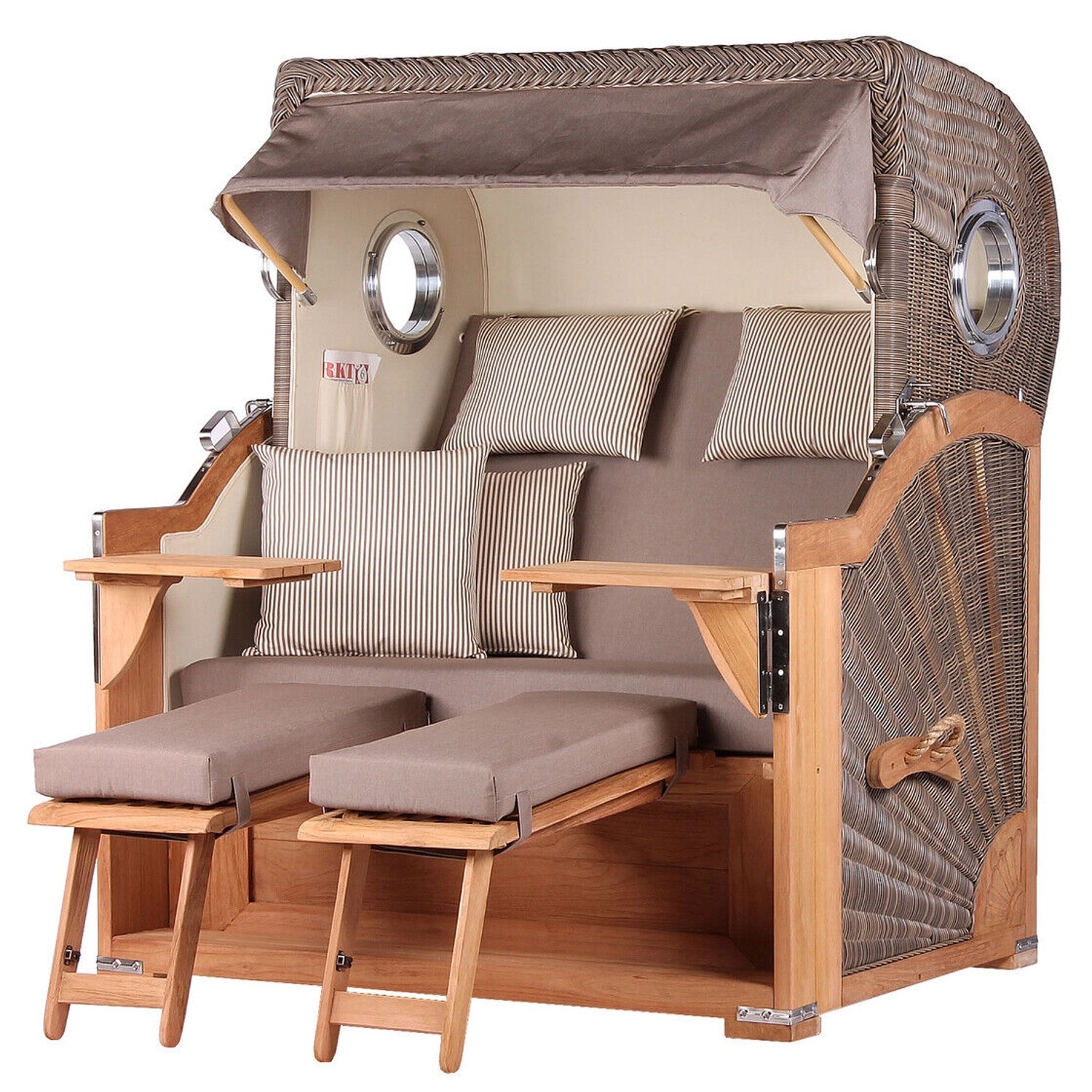 bene living Strandkorb Komplettset Königssee Teak Bullauge PE Grau Modell 534 bene living Strandkorb Komplettset Königssee Teak Bullauge PE Grau Modell 534 von Bene Living