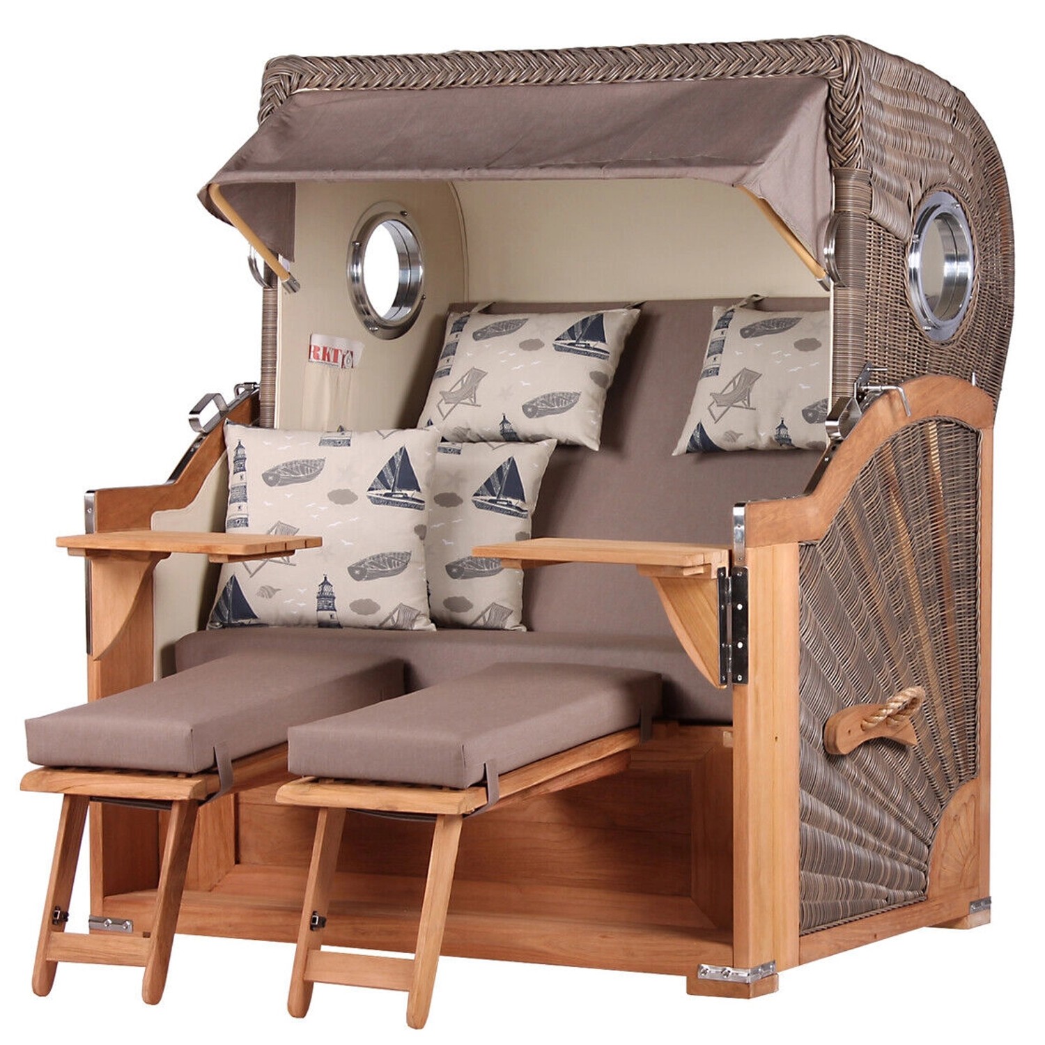 bene living Strandkorb Komplettset Königssee Teak Bullauge PE Grau Modell 540 bene living Strandkorb Komplettset Königssee Teak Bullauge PE Grau Modell 540 von Bene Living