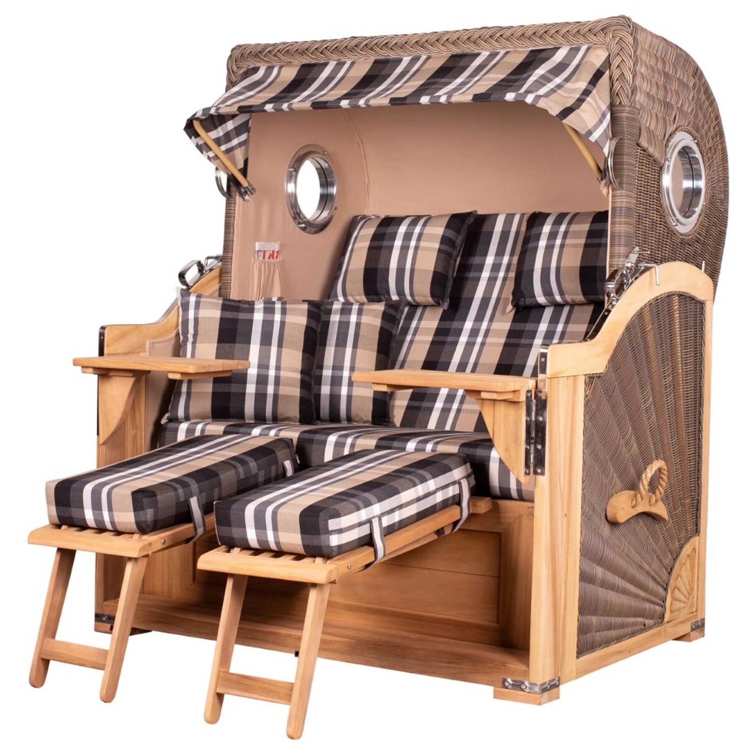 bene living Strandkorb Komplettset Königssee Teak Bullauge PE Grau Modell 583 bene living Strandkorb Komplettset Königssee Teak Bullauge PE Grau Modell 583 von Bene Living