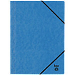 Bene Dreiflügelmappe Vario DIN A4 Blau Karton mit Gummizug-Verschluss 24,5 x 32 cm von Bene
