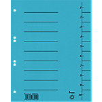 Bene Trend 1 bis 10 Trennblätter DIN A4 Blau 10-teilig Pappkarton 6 Löcher 50 Stück von Bene