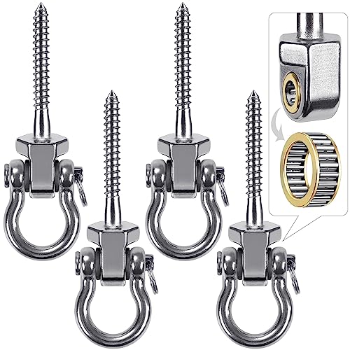 BeneLabel 4 Pack Schaukelhaken für Holzbalken, Schaukel Aufhängung, Permanent Antirust 304 Stainless Steel 680kg Kapazität fur Yoga Hängematte Seil Reifen Web Stuhl Sandsack Punching Bag von BeneLabel