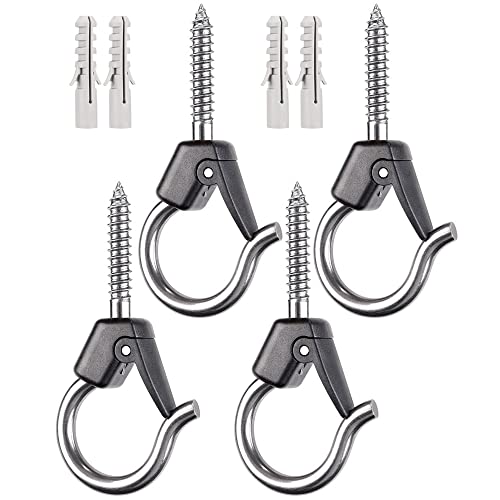 BeneLabel 4er m6 Schraubhaken Lichterkette Hake Zum Einschrauben für Outdoor-Garten Hängende Pflanze, String Draht, Tassen, Küchenutensilien mit Sicherung & Spreizanker, 8.3cm / 100lbs,Schwarz BeneLabel 4er m6 Schraubhaken Lichterkette Hake Zum Einschrauben für Outdoor-Garten Hängende Pflanze, String Draht, Tassen, Küchenutensilien mit Sicherung & Spreizanker, 8.3cm / 100lbs,Schwarz von BeneLabel