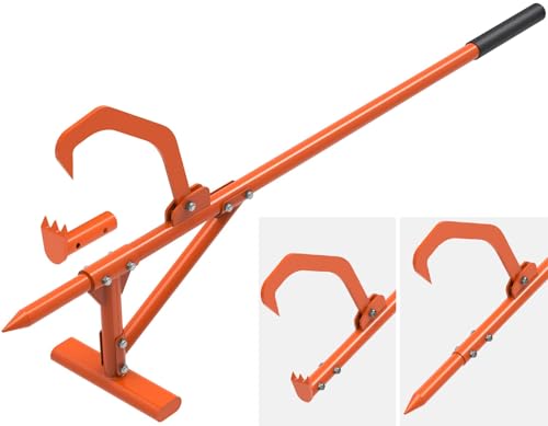 BeneLabel Stammheber Timberjack, Cant Hook Verstellbar Kipphaken Holzfällerwerkzeug Forstwagenheber 3in1 Manuell Holzrollenheber Brennhol Peavey Multitool zum Greifen Bewegen Festklemmen, 132-147cm von BeneLabel