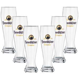Benediktiner Weissbier Weizen Bierglas Glas Gläser Set - 6x Weissbier Gläser 0,3l geeicht von Benediktiner-Benediktiner
