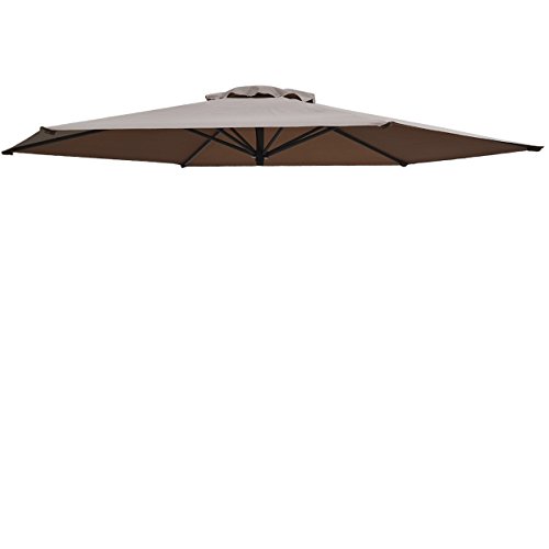 BenefitUSA 2,5 m Regenschirmabdeckung für Terrassenschirm, Ersatz-Oberseite, 6 Rippen (nur Baldachin) (Taupe) von BenefitUSA