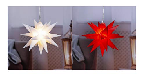 2x LED Weihnachtsstern Set innen außen Stern Fröbelstern Weihnachtssterne von Benelando