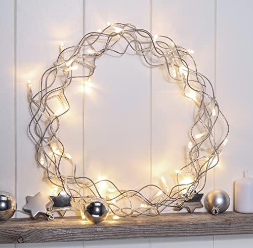 Benelando 40 LED Metall Weihnachtskranz mit Timer Adventskranz Metallkranz Leuchtkranz von Benelando