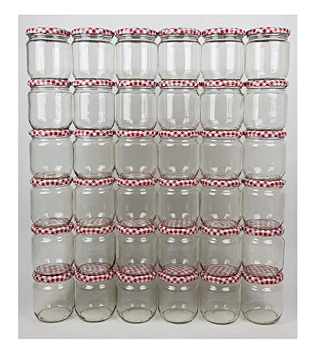 Benelando Einmachgläser 425ml Vorratsgläser mit Deckel zum luftdichten Aufbewahren, Einkochen und Einlegen, Glas, transparent Verschiedene Sets (6) von Benelando