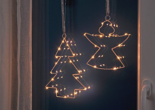 LED Fenstersilhouette Fensterbild beleuchtet Leuchtbild Weihnachten Deko Engel (Beide) von Benelando