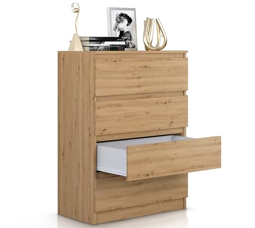 Beneli Kommode Artisan 97x40x70 cm | Schubladenkommode mit 4 Schubladen | Stilvolles Sideboard für Wohnzimmer, Schlafzimmer & Flur | Holzoptik & modernes Design von Beneli
